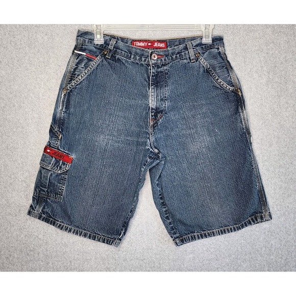 Tommy Hilfiger Other - VINTAGE Tommy‎ Hilfiger Shorts Men 34 Blue Jorts Carpenter Baggy Hip Hop Skater